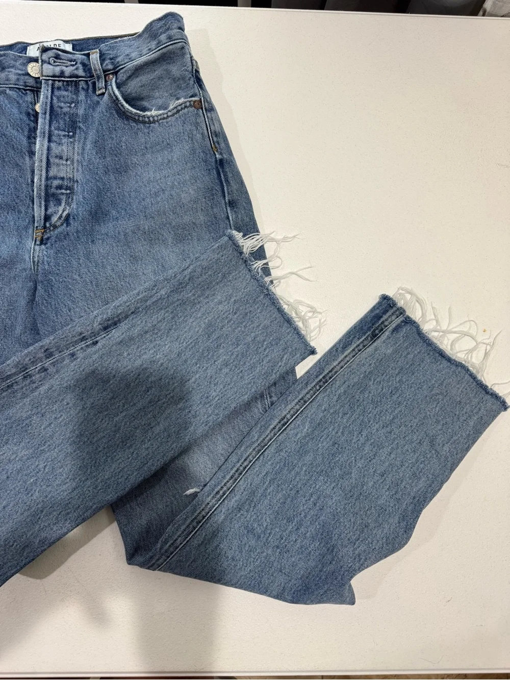 AGOLDE 90’s Pinch Waist Jeans Size 25 High Rise Straight Leg Distressed